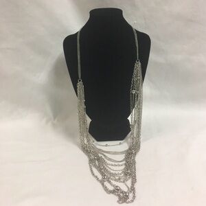 Silver Multi-Layer Chain Necklace for Women